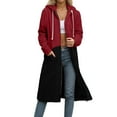 thumbnail image 1 of Hoodies for Women Ruched Hoodie Teen Girls Workout Look Women's Long Sleeve Zip Up Hoodie Lined Winter Warm Oversized Pullover Casual Loungewear Cozy Soft Outerwear Jacket, 1 of 5