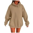 thumbnail image 1 of Hoodies for Women Solid Color Drop Shoulder Hoodie With Pockets Comfortable And Stylish Sweatshirt Top Velour Sweatshirt Casual Pullover Hoodie Women Turtleneck Ponchos for College Gold S, 1 of 5