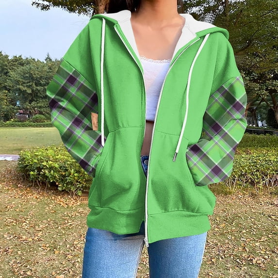 Hoodies for Women Solid Color Womens Hoodies Lightweight Breathable Top Blouses Zipped Up Side Pockets Hoodie Comfy Outerweart Loose Fit Effortless Plus Size Fall Fashion