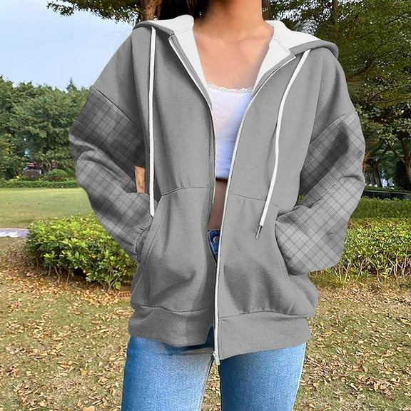 Hoodies for Women Solid Color Womens Hoodies Lightweight Breathable Top Blouses Zipped Up Side Pockets Hoodie Comfy Outerweart Loose Fit Effortless Plus Size Fall Fashion