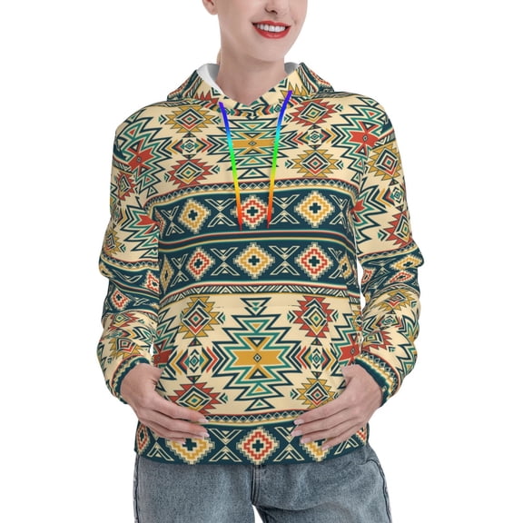 Hoodies for Women - Traditional Tribal Aztec1 Comfrt Colour Drawstring Women'S Fashion Hoodies & Sweatshirts, Fall Outfits Clothes for Women 2024 Pullover with Kangaroo Pocket