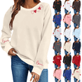 thumbnail image 1 of Sweatshirt for Women Valentines Day Trendy Comfortable Heart Printed Plus Size Casual Loose Pullover Blouse Tops S-2XL, 1 of 6