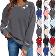 thumbnail image 1 of Sweatshirt for Women Valentines Day Trendy Comfortable Heart Printed Plus Size Casual Loose Pullover Blouse Tops S-2XL, 1 of 6