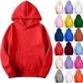 thumbnail image 1 of Hoodies for Women Tsivenald Solid Color Women Hoodies Fall Fashion Casual Long Sleeve Hooded Sweatshirts Loose Comfy Trendy Pullover Tops with Pockets, Size XS-3XL, 1 of 7