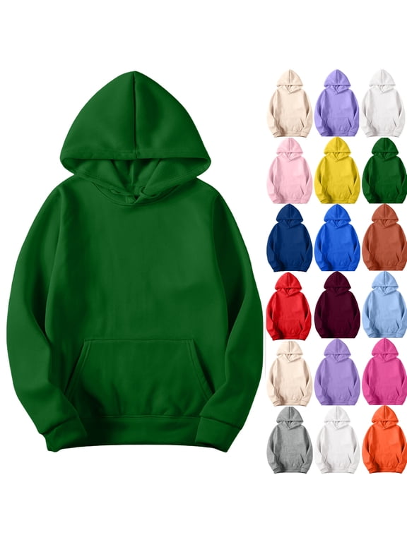 Hoodies for Women Tsivenald Solid Color Women Hoodies Fall Fashion Casual Long Sleeve Hooded Sweatshirts Loose Comfy Trendy Pullover Tops with Pockets, Size XS-3XL