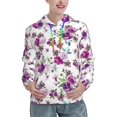 thumbnail image 1 of Hoodies for Women - Violets Flowers Purple Comfrt Colour Drawstring Women'S Fashion Hoodies & Sweatshirts, Fall Outfits Clothes for Women 2024 Pullover with Kangaroo Pocket, 1 of 7