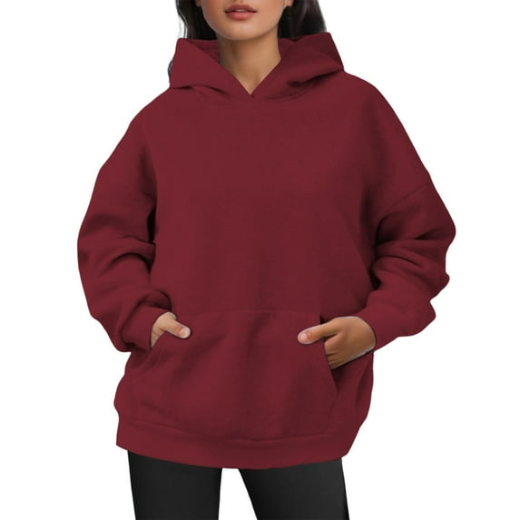 Hoodies for Women Waffle Knit Crew Neck Oversized Sweatershirt Button Down Drawstring Hooded Pullover Tops Fall Fashion for Women 2025 Trendy (,4X-Large)