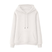 Hoodies for Women , Women Sweatshirt Solid Color Hoodie Fleece Lined Sweatshirts Plain Long Sleeve Tops Casual Drawstring Hooded Pullover Autumn Warm Sweaters with Pockets Size 8-16