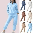 thumbnail image 1 of Hoodies for Women Womens 2 Piece Outfits Lounge Hoodie Sweatsuit Sets Oversized Sweatshirt Baggy Fall Fashion Sweatpants with Pockets Ndbuld ,Sky Blue,S, 1 of 5