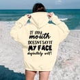 thumbnail image 1 of Hoodies For Women Word Graphic Sweatshirts For Women Vintage Hoodie Trendy Sweatshirts Preppy Clothes Long Sleeve Sweatshirt Tops Sweatshirt Zip up Sweatshirts for Women Full Zip Female Sweatshirts, 1 of 4