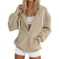 thumbnail image 1 of Hoodies For Women Zip Up Hoodie Oversized Sweatshirt Jackets Fall Winter Coats 2025 Fashion,Women's 2025 Zip Up Hoodies Casual Long Sleeve Sweatshirts Fall Spring Track Jackets with Pockets, 1 of 8