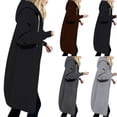 thumbnail image 1 of Hoodies for Women Zpanxa Women's Casual Zip up Hoodies, Long Tunic Sweatshirts Jackets, Plus Size Winter Hoodie Warm Coats with Pockets, Fleece Mid Length Hoodies Jackets Outwear Black L, 1 of 6