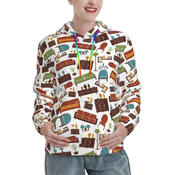 Hoodies for Women - colorful furniture Comfrt Colour Drawstring Women'S Fashion Hoodies & Sweatshirts, Fall Outfits Clothes for Women 2024 Pullover with Kangaroo Pocket