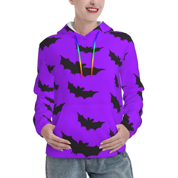 Hoodies for Women - cute bats violent Halloween Comfrt Colour Drawstring Women'S Fashion Hoodies & Sweatshirts, Fall Outfits Clothes for Women 2024 Pullover with Kangaroo Pocket