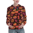 thumbnail image 1 of Hoodies for Women - pumpkin halloween leaf Comfrt Colour Drawstring Women'S Fashion Hoodies & Sweatshirts, Fall Outfits Clothes for Women 2024 Pullover with Kangaroo Pocket, 1 of 7