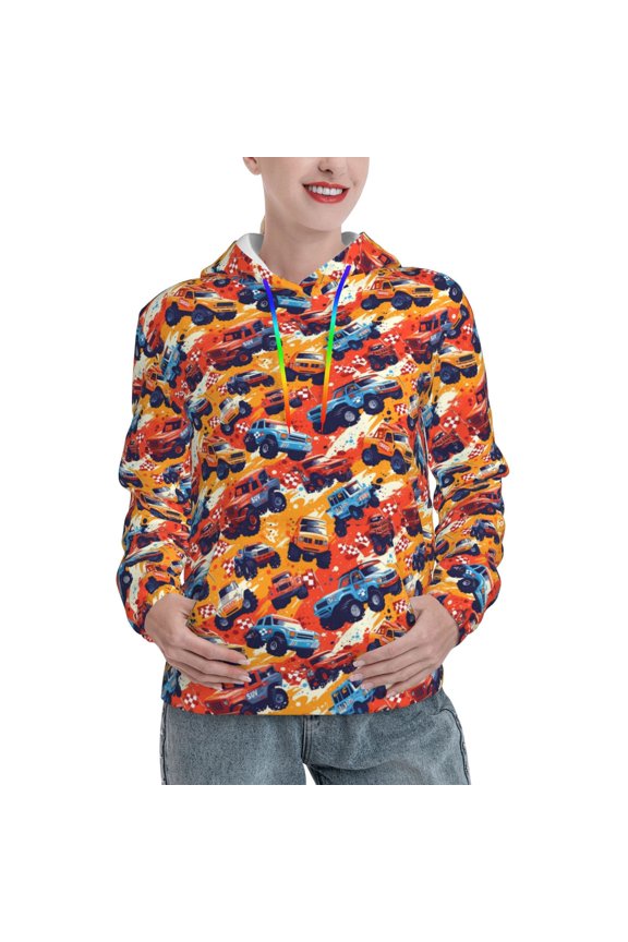 Hoodies for Women - off road racing car SUV Comfrt Colour Drawstring Women'S Fashion Hoodies & Sweatshirts, Fall Outfits Clothes for Women 2024 Pullover with Kangaroo Pocket