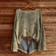thumbnail image 1 of Hoodies Women's Art Print Casual Pullover Sweater Knitted Pullover Sweater For Women Fashion Long Sleeve Crewneck Blouse Winter Warm Layer Top, 1 of 1