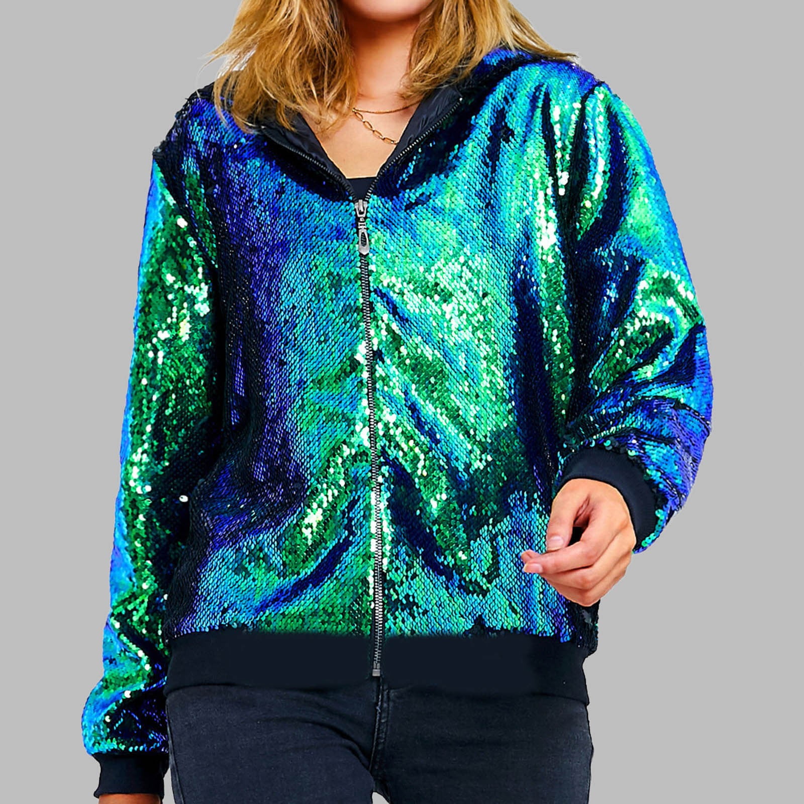 Sequin hoodie women's online