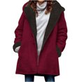 thumbnail image 1 of Hoodies for Womens Pullover Zip Up Plus Size Fashion Winter Warm And Fleece Heavy Printed Hooded Jacket With Zipper Double Pockets Gfit for Women, 1 of 1