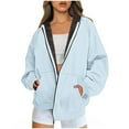 thumbnail image 1 of Hoodies for Womens Pullover Zip Up Plus Size Fashion Winter Warm And Fleece Heavy Printed Hooded Jacket With Zipper Double Pockets Gfit for Women, 1 of 1