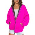 thumbnail image 1 of Hoodies for Womens Pullover Zip Up Plus Size Fashion Winter Warm And Fleece Heavy Printed Hooded Jacket With Zipper Double Pockets Gfit for Women, 1 of 5
