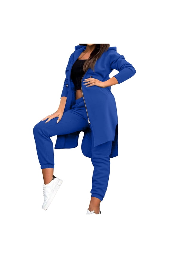 Hoodies and Sweatpants Sets Womens 2024 Casual Warm Loungewear Fall Winter Fleece Lined Workout Sets for Going Out Hiking