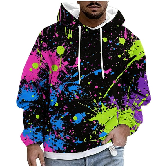 Hoodies fo Men Hoodies Casual Round Neck Long Sleeve Sweater Printing Pullover Blouse Men's Fashion Sweatshirts