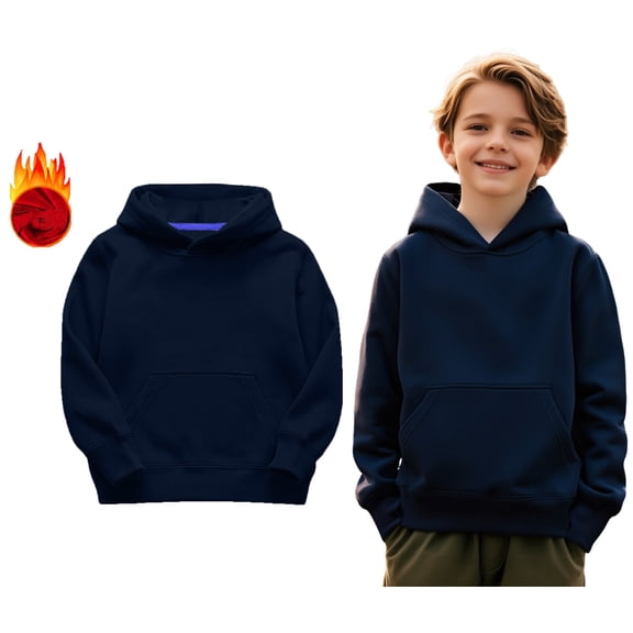 Hoodies for Boys Blue Hooded Casual Long Sleeve Sweatshirts Fall Winter Clothes 18-24 Months Toddler Girl Clothes Boys Girls Fashion