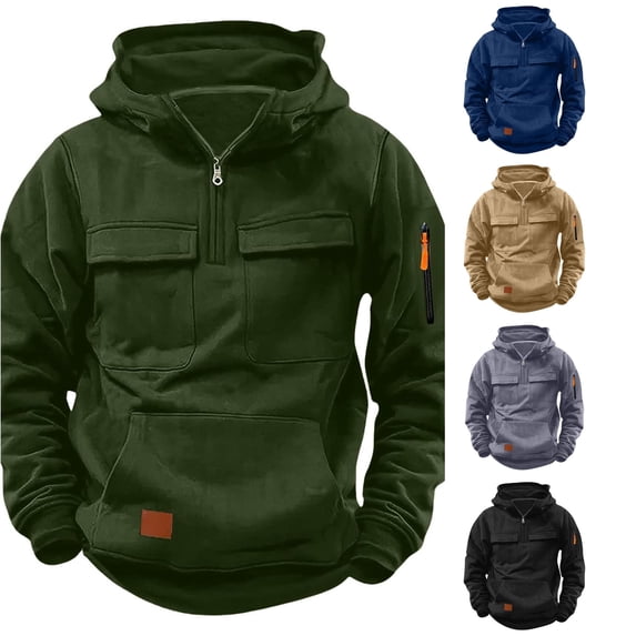 Hoodies for Boys Casual Quarter Zip Pullover Tractical Long Sleeve Outdoor Athletic Youth Sweathshirt Sports Hoodie Pack of Hoodies 13-14 Years
