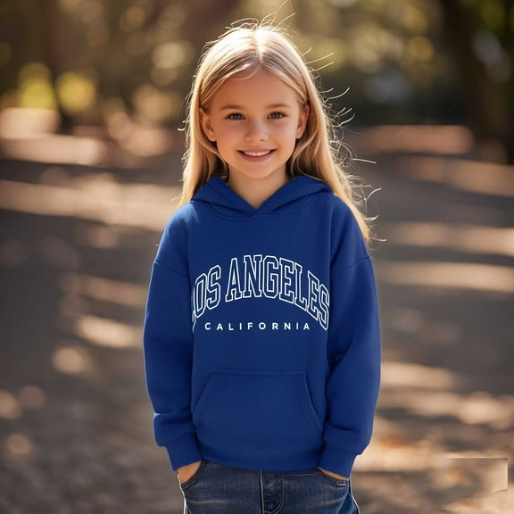 Hoodies for Boys City Name Letter Print Navy Hoodie Long Sleeve Pullover Tops Warm Fall Winter Clothes Toddler Girls Clothes 4T