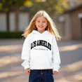 thumbnail image 1 of Hoodies for Boys City Name Letter Print White Hoodies Long Sleeve Hooded Sweatshirt Top Warm Fall Winter Clothes Girls Size 5-6 Years Clothes, 1 of 5