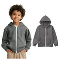thumbnail image 1 of Hoodies for Boys Dark Gray Full Zip Up Hooded Casual Long Sleeve Hoodies Fall Winter Clothes Child Boys Clothes 9-10 Years Boys Girls Fashion, 1 of 7