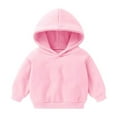 thumbnail image 1 of Hoodies for Boys Girls Size 2-6 Fleece Lined Pullover Long Sleeve Sweatshirts Toddlers Kids Casual Solid Color Thermal Warm Going Out Hooded Tops, 1 of 4
