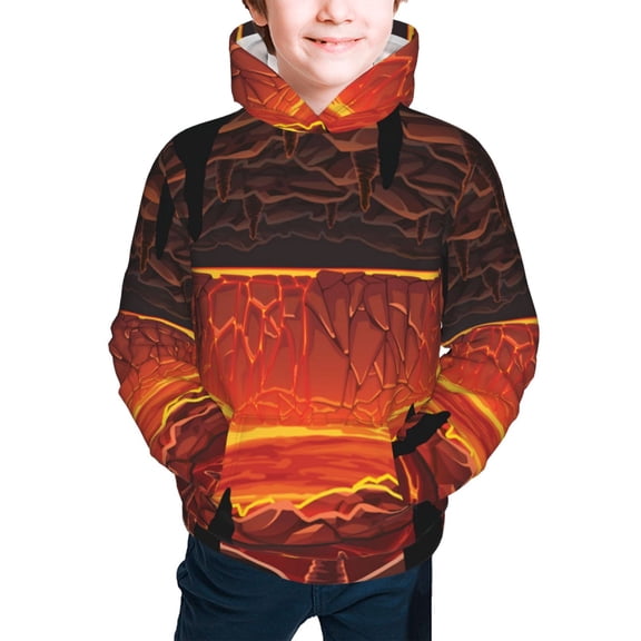 Hoodies for Boys Girls Sweashirts Youth Teen Hoodie, Hot Cave With Lava