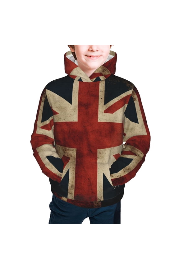 Hoodies for Boys Girls Sweashirts Youth Teen Hoodie, Union Jack Flag Vintage UK