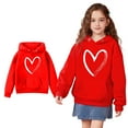 thumbnail image 1 of Hoodies for Boys Heart Print Hooded Long Sleeve Pullover Tops Fall Winter Clothes Girls Hoodies Size 4-5 Years Boys Girls Fashion, 1 of 4