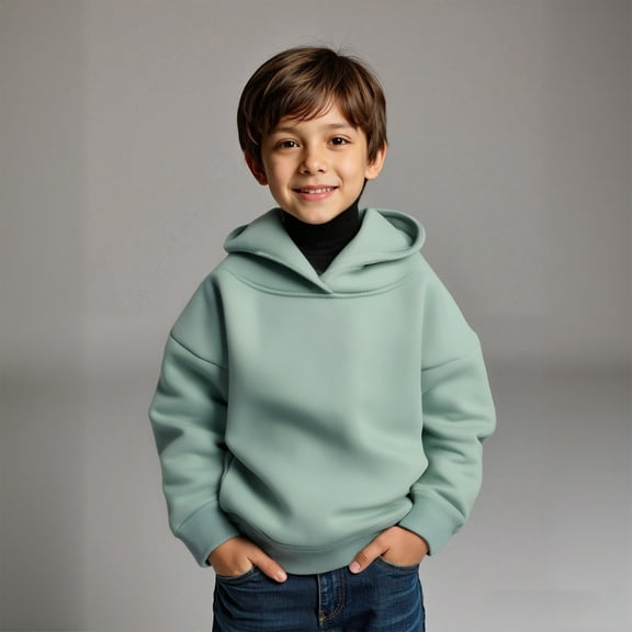Hoodies for Boys Kids Green Hoodie Casual Long Sleeve Sweatshirts Jackets Fall Clothes Girls Size 9-12 Months Clothes Boys Girls Fashion