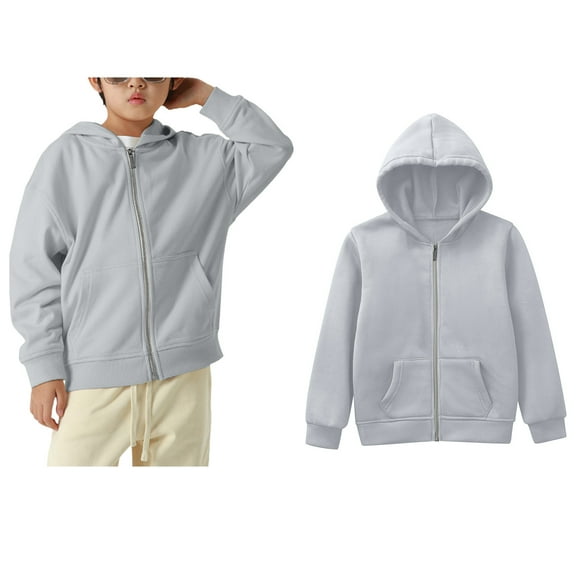 Hoodies for Boys Kids Grey Hooded Long Sleeve Soft Sweatshirts Top Warm Fall Winter Clothes r Girls Clothes 8-9 Years Boys Girls Fashion