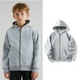thumbnail image 1 of Hoodies for Boys Kids Grey Zipper Hoodies Long Sleeve Hooded Sweatshirt Top Winter Clothes 2-3 Years Girls Clothes, 1 of 7