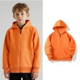thumbnail image 1 of Hoodies for Boys Kids Orange Zipper Hooded Casual Long Sleeve Hoodies Fall Clothes Girls Hoodies Size 2-3 Years, 1 of 7
