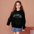 thumbnail image 1 of Hoodies for Boys Letter Print Black Hooded Long Sleeve Soft Sweatshirts Top Fall Clothes Size 4-5 Years Girls Clothes, 1 of 4