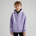 thumbnail image 1 of Hoodies for Boys Light Purple Zipper Hoodies Long Sleeve Pullover Tops Fall Clothes 8-9 Years Girl Clothes, 1 of 7