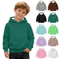 thumbnail image 1 of Hoodies for Boys Long Sleeve Lightweight Pullover Unisex Waffle Hoodie Casual Loose Fit Tops Green Sweatshirts Size 3-14 Years, 1 of 6