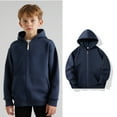 thumbnail image 1 of Hoodies for Boys Navy Zipper Hoodies Long Sleeve Pullover Hoodie Sweatshirt Fall Clothes Toddler Clothes for Girls 7-8 Years, 1 of 7