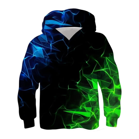 Hoodies for Boys Trendy Print Winter Pullover Hoodie Top Casual Loose Boys Hoodies Size 3-4Y