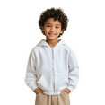 thumbnail image 1 of Hoodies for Boys White Zipper Hoodie Casual Long Sleeve Hoodies Fall Clothes 11-12 Years Girls Clothes, 1 of 7