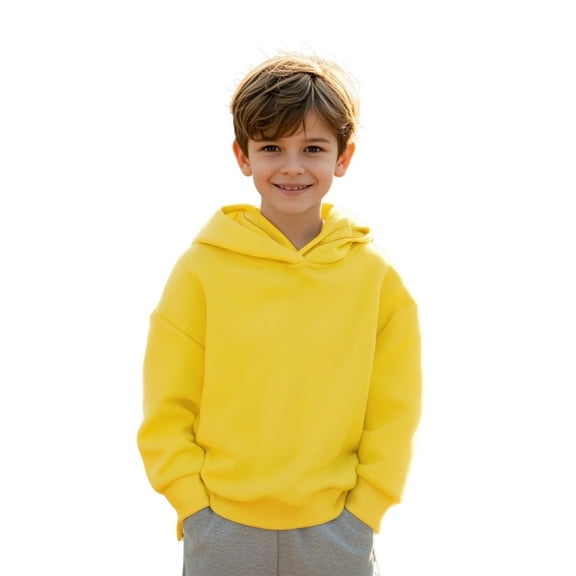 Hoodies for Boys Yellow Hoodie Lightweight Long Sleeve Hoodies Warm Fall Winter Clothes 6-9 Months r Girl Clothes Boys Girls Fashion