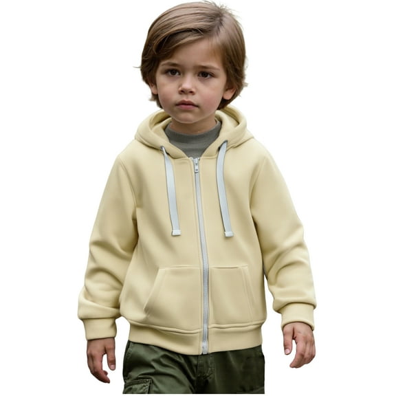 Hoodies for Girls Beige Full Zip Up Hoodie Long Sleeve Pullover Hoodie Sweatshirt Fall Winter Clothes Girls Size 6-7 Years Clothes Boys Girls Fashion