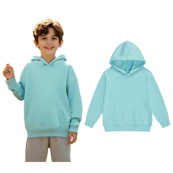 Hoodies for Girls Blue Hooded Casual Long Sleeve Hoodie Sweatershirt Pullover Fall Winter Clothes Girl Clothes 3-4 Years Boys Girls Fashion