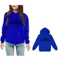 thumbnail image 1 of Girls Hoodie Kids City Name Letter Print Blue Hoodies Long Sleeve Pullover Tops Warm Fall Winter Clothes Girls Size 8-9Years Clothes, 1 of 4
